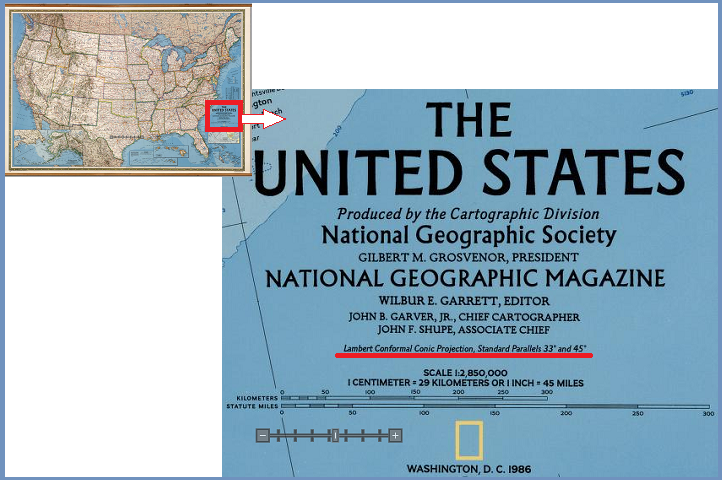 USPoliticalMap NationalGeographicSociety 1986 MapProjection 